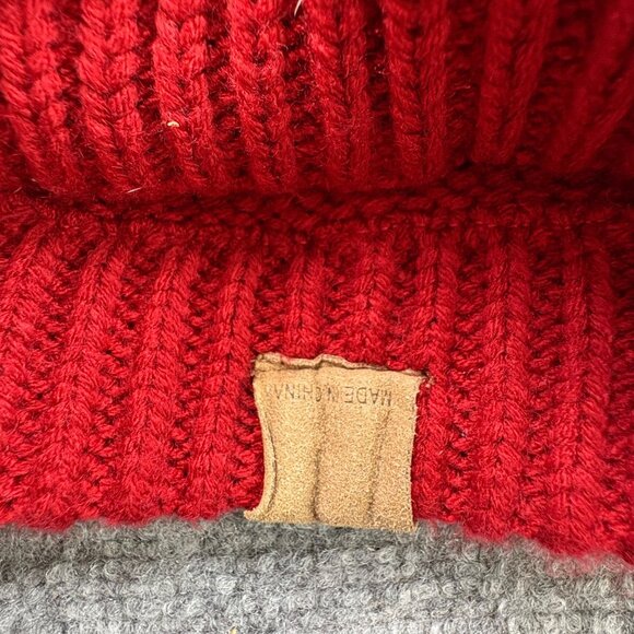 CC Beanie Hat Cap Womens Red OS Stretch Fit Chunky Cable Knit Warm Ski Snow - Picture 4 of 6